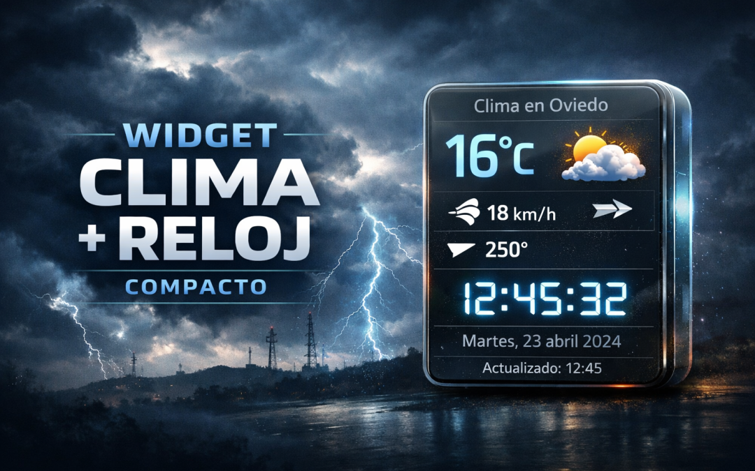 Widget Clima + Reloj Compacto